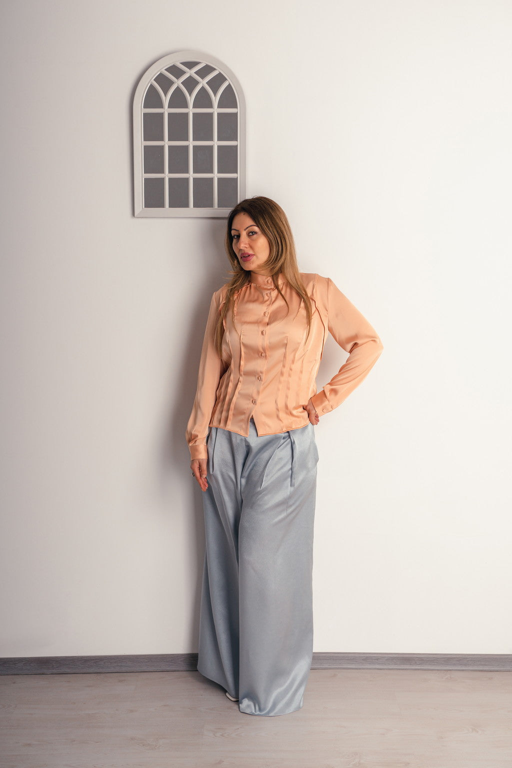 "St.Pancras" Architectural Shirt In Peach
