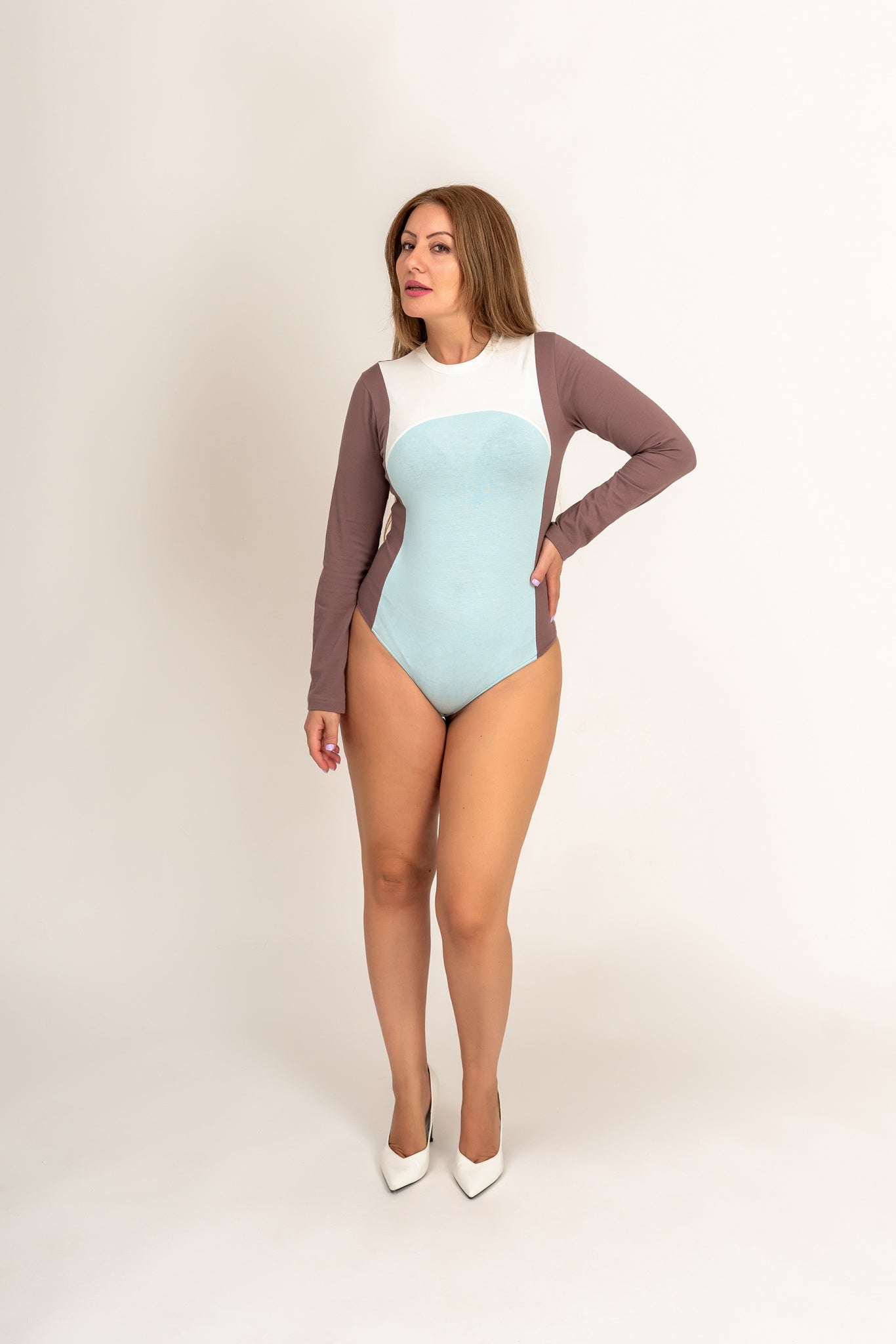 “ Molyneux “ Cotton Jersey Bodysuit Patch Work