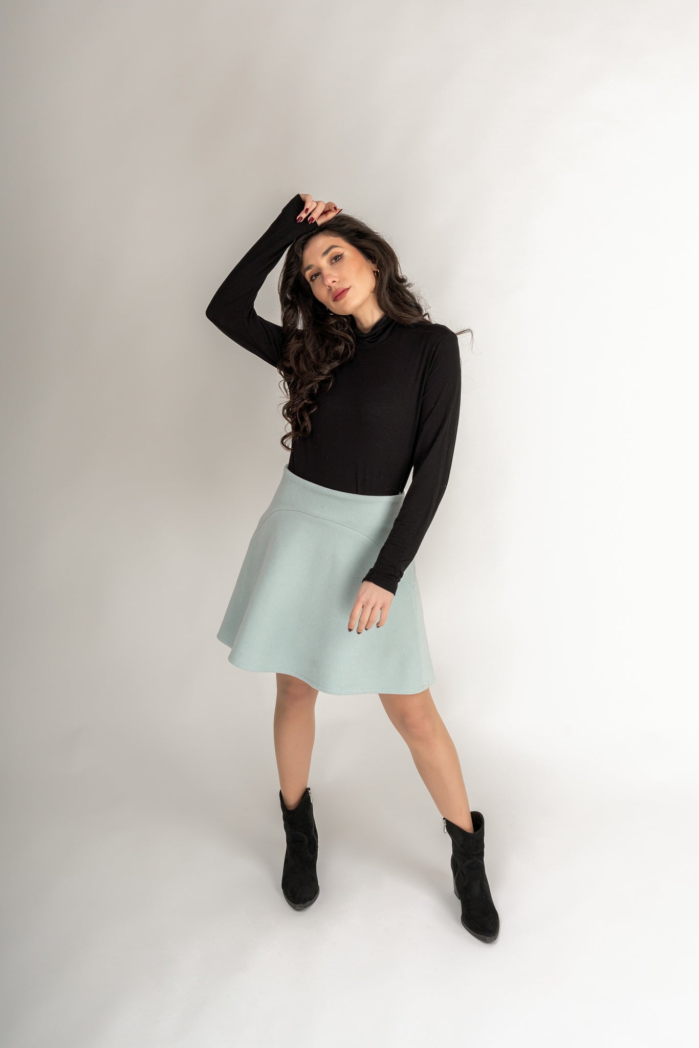 "Arielle" Flared Skirt In Mint