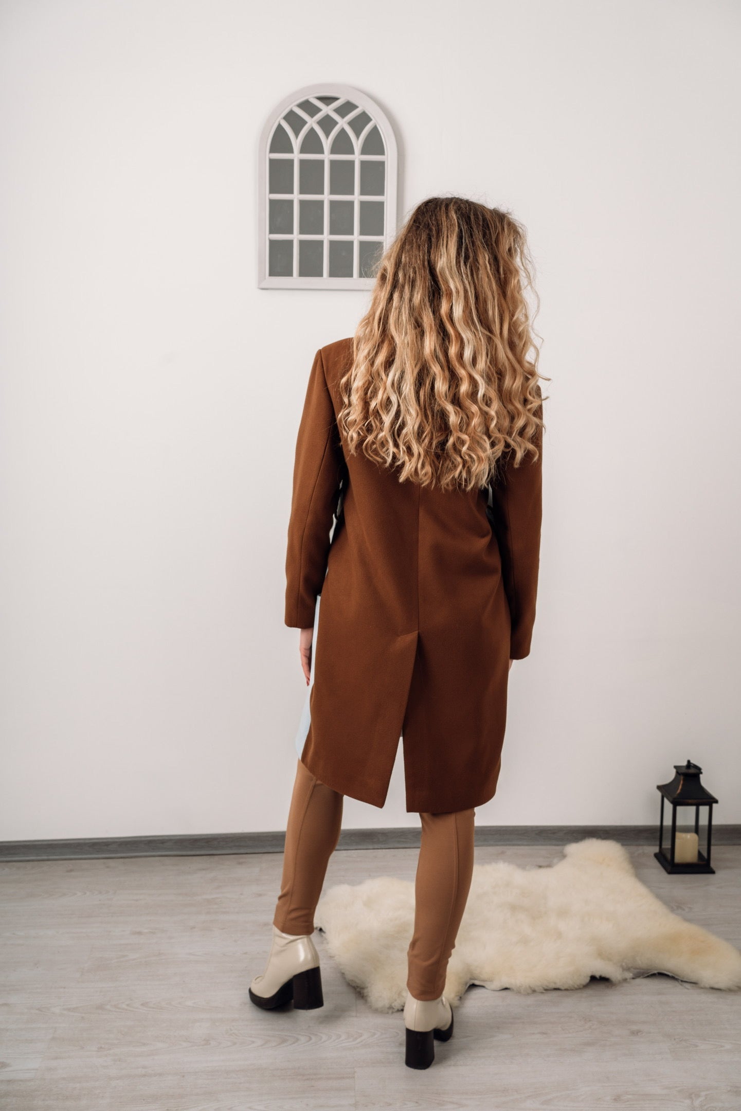 "Molyneux" Coat Wool Blend Arch Romantic Coat Patchwork - back
