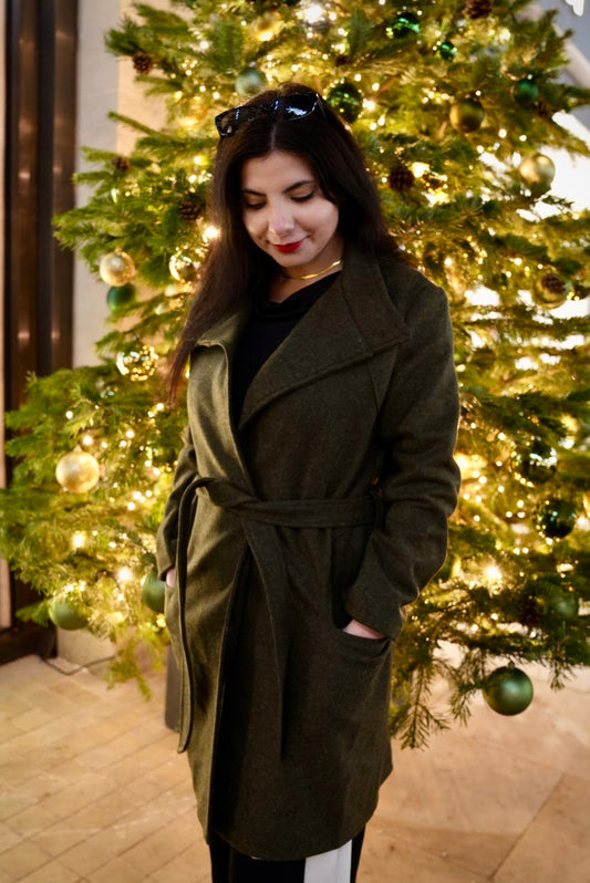 Embrace the Season: Introducing the Zahira Coat in Rich Forest Green