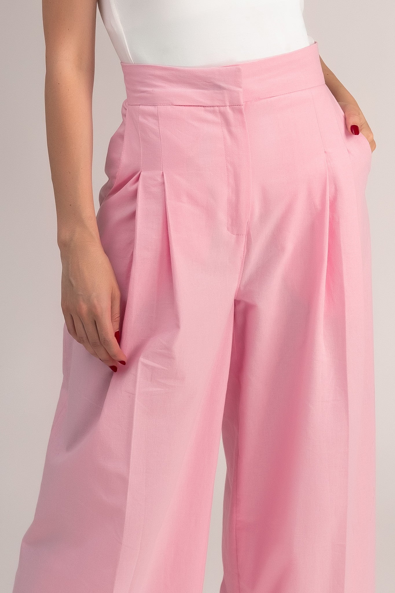 “ Harlow “ Linen Wide Leg Pants In Pink