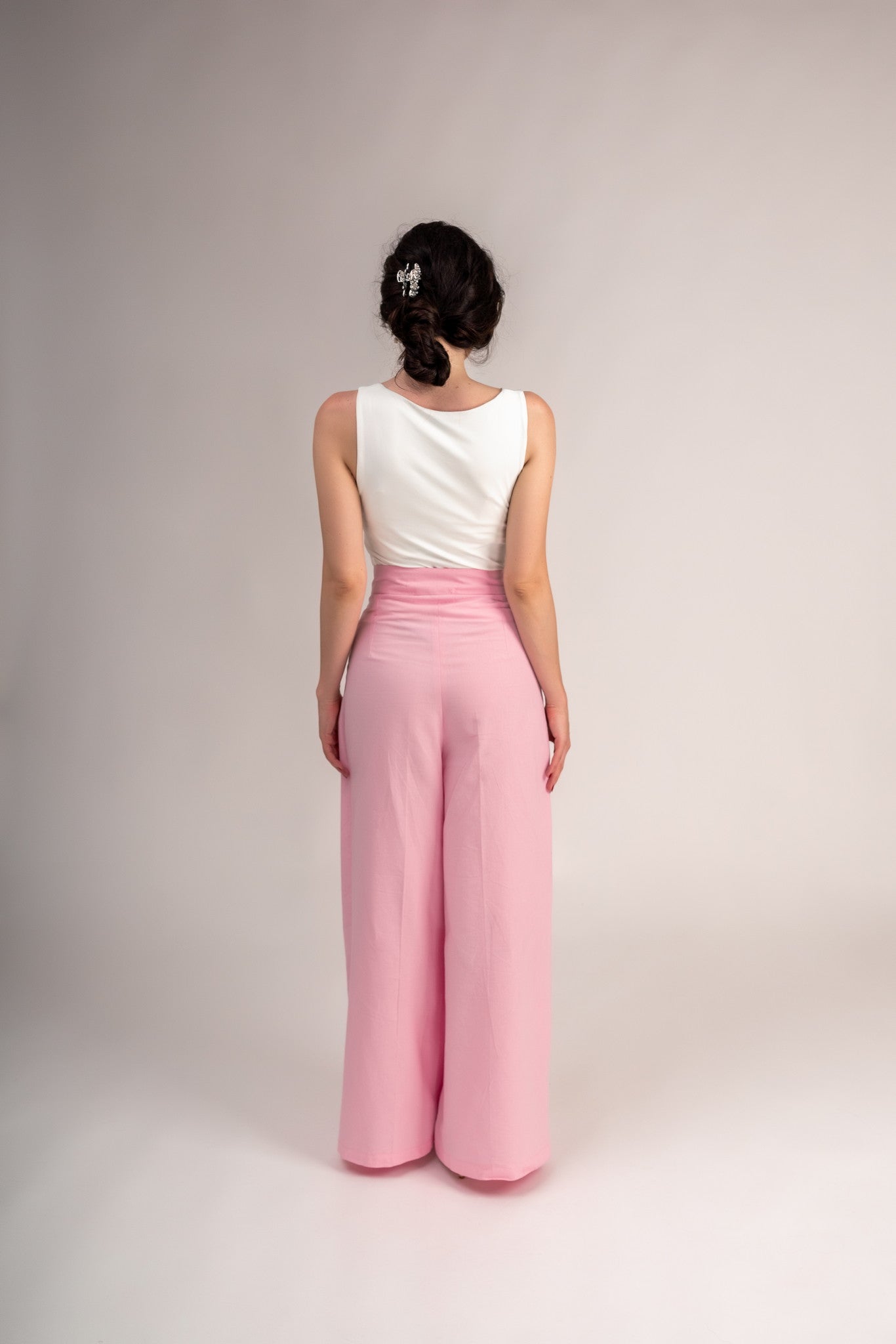 “ Harlow “ Linen Wide Leg Pants In Pink