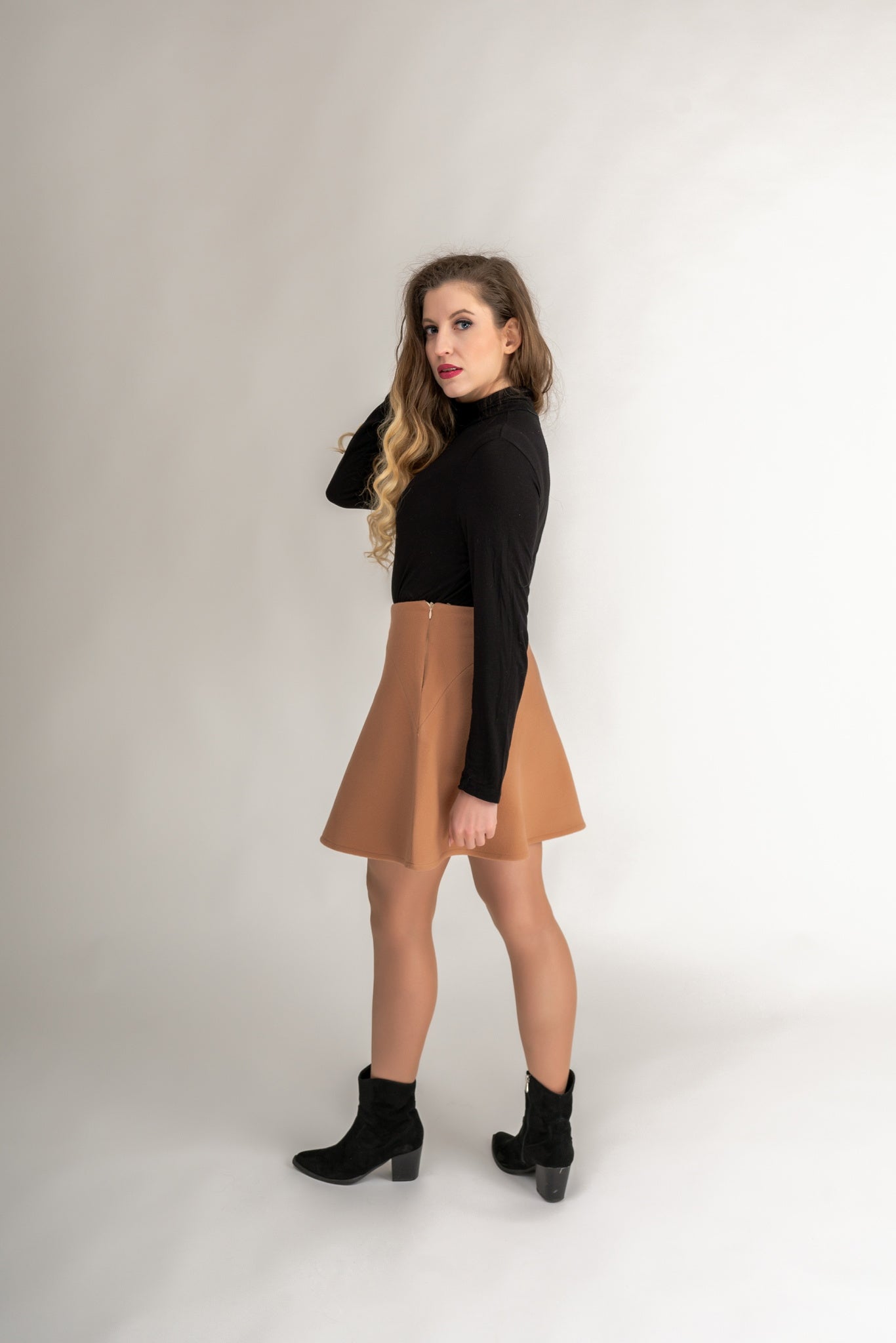 Brown flared skirt from Bubbana boutique 